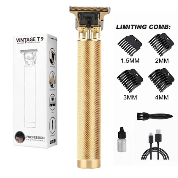 LCD-skärm T9 Electric Hairber 0mm Rakapparat Hårtrimmer Hushållsapparater Rese Frisör Rakmaskiner Rakmaskin för män Trimmer Man Mesh gold