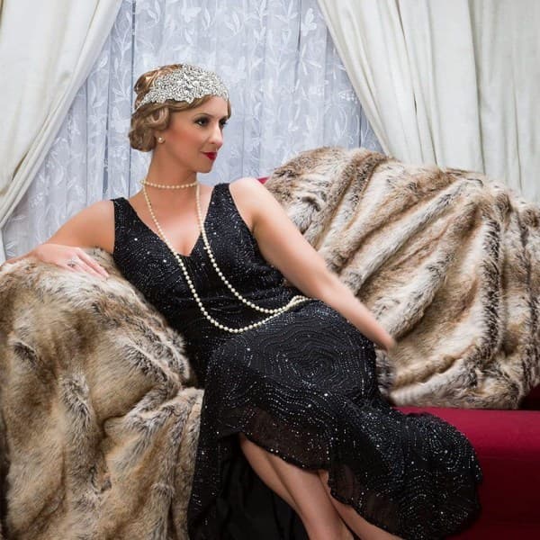 Hårbånd 1920-tallet Klaff Rhinestone Pannebånd Vintage Gatsby Hodeplagg