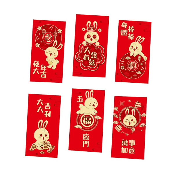 2023 kinesiska kaninåret rött kuvert Barn Flickor Pojkar Present qd bäst 6