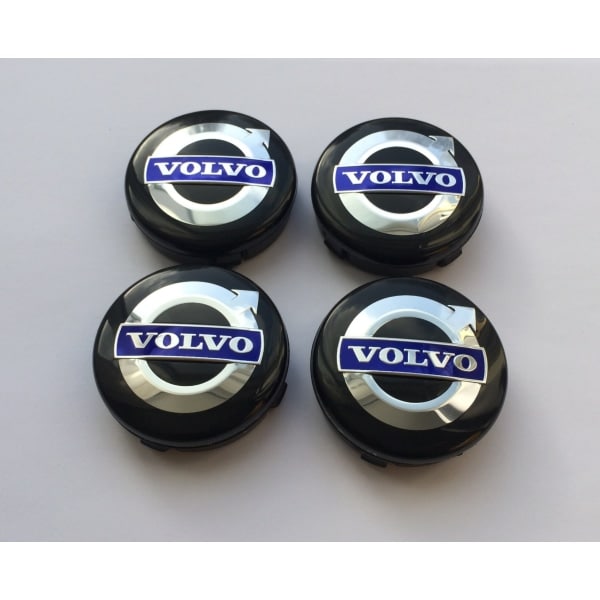4 stk. navkapsler til bil, vanntett støvtett rustfritt autologotypdeksel, for Volvo S60 S90 XC40 XC60 V90 S40 S80L, 65mm C