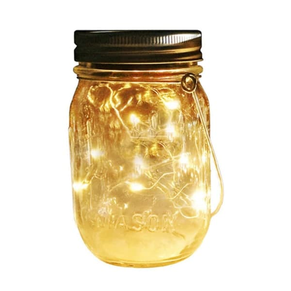 IC 2-pack Mason Jar Solcellslampa, 20 LED Utomhus Sol