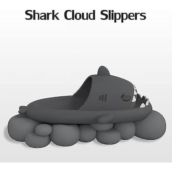 IC 2022 Opgraderet Cloud Shark Slides, Søde Shark Tøfler til Kvinder (Menwanan) Gul EUR 38-39