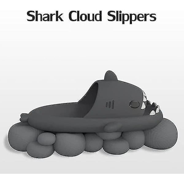 IC 2022 Upgrade Cloud Shark Slides, Söta Shark Tofflor for kvinner Menwanan) V Yellow EUR 38-39