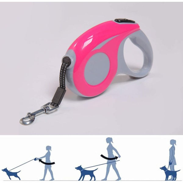 IC Retractable Hundkoppel, Kattkoppel, Retractable Koppel - Röd