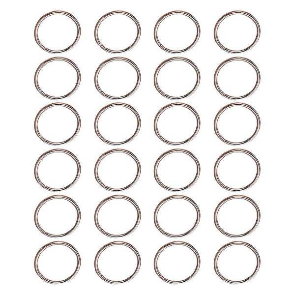 24 kpl Avaimenperät Litteät avaimenperät Metalliset avaimenperät Avaimenperät Tee-se-itse-avaimet (2,5x2,5 cm, hopea) IC