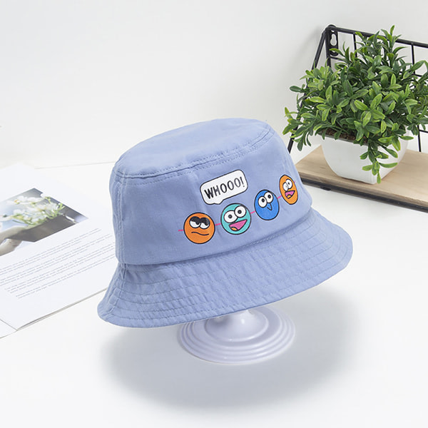 IC Barn Bucket Hat Ny vår Pojkar Flickor Solhatt e Funny Expre Blå
