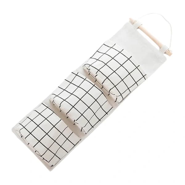 2-pack Wall Storage Bag, Hanging Storage, Hanging Storage Bag with 3 Pockets, Wall Organizer