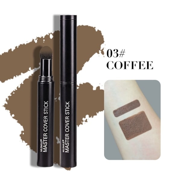 Hårlinje Concealer Pen Kontroll Hårrotskant Svartning Omedelbart täckning Grått Vitt Hår Naturlig Ört Hår Concealer Penna Kaffe