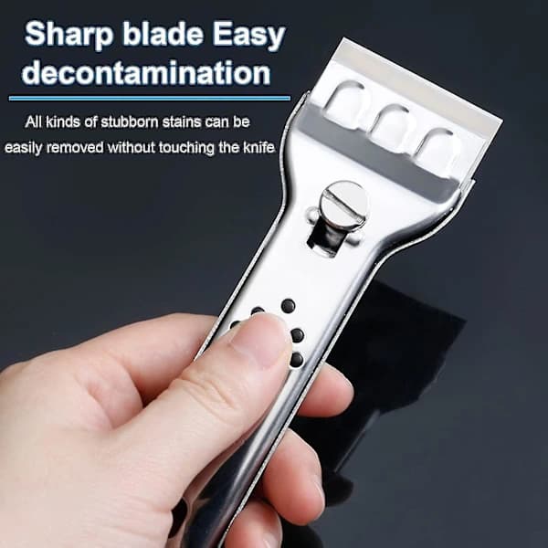 Stainless Steel Ceramic Hob Scraper, Glass Scraper for Induction Cooker, Hob Scraper with 20 Blades, For Windows/Mirrors
