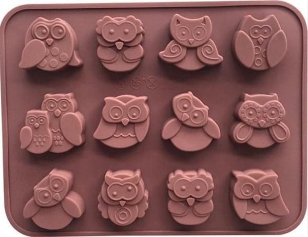Chokoladeugleform, silikoneform til chokoladeiskuber eller fondant
