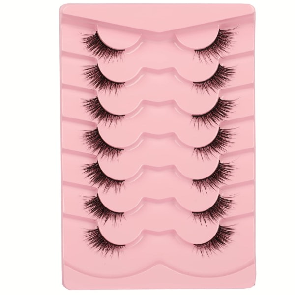 Falska ögonfransar Fluffy Wispy Half Cat Eye Fransar 7 par - Perfekt
