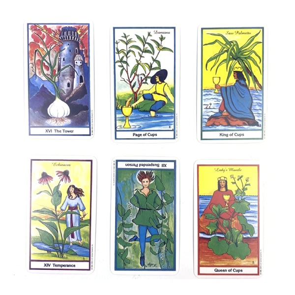 IC The Herbal Tarot Card Prophecy Divination Deck Family Party Boa Color one size