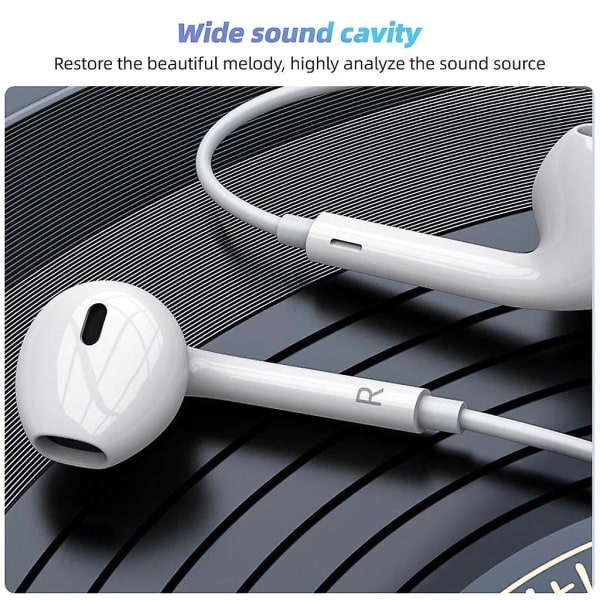 Fonken-langalliset kuulokkeet iPhone 15 Pro Maxille, Type-C-liitäntäiset kuulokkeet mikrofonilla, bassoääni, stereokuulokkeet, ei Bluetooth