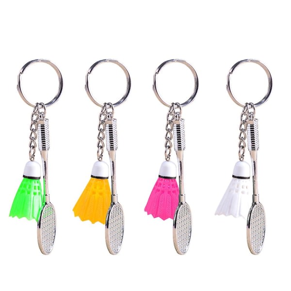 4 st Legerade nyckelringar Badmintondesignade nyckelringar Dekorativa hängande nyckeldekorer eativa nyckelringar till nyckel IC