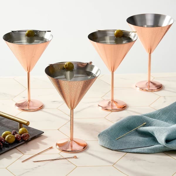 IC 4 Eleganta Rostfria Roséguld Martini Cocktailglas