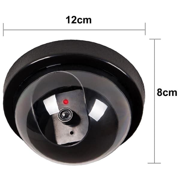 2 premium dummy LED-säkerhetskameror med rörelsesensorer – svarta, batteridrivna, inomhus/utomhus