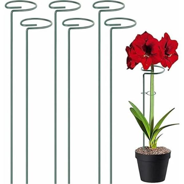 IC 6 st Växtstödspinnar Enkelstav Växtstödspinnar Trädgårdsväxtstödspinnar Växtstödspinnar för Växter Blomrosa Tomat Liljapion (40cm)