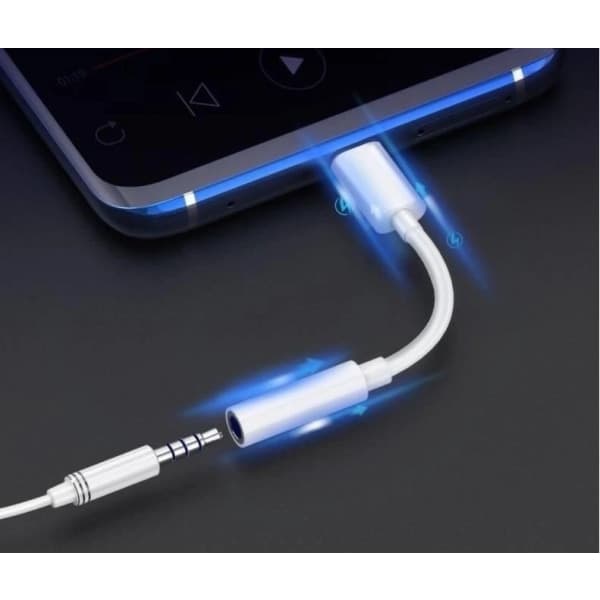 IC 2 stk USB-C til 3,5 mm adapter til Samsung S20 S21 S22 Hvid