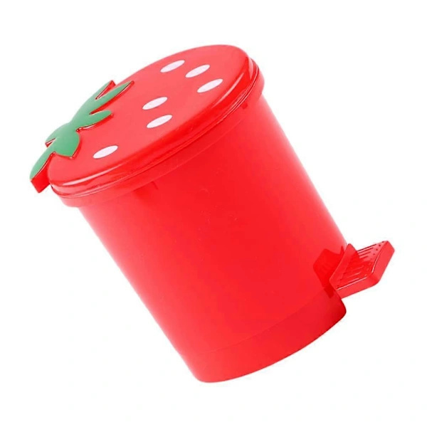 Mini Desktop Trash Can, Small Countertop Waste Bin, Office, Kitchen, Dressing Table, Red