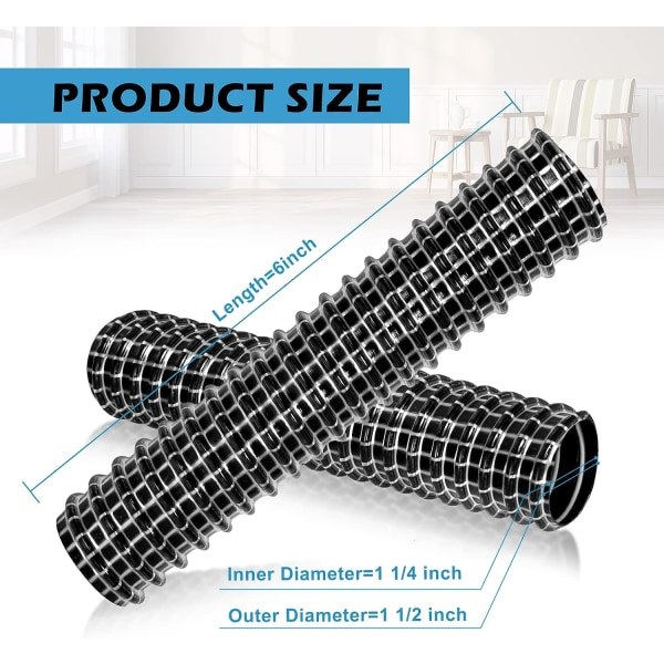 IC Motorisoitu alaosa imurin letku 6\" x 1,25\" ID Shark rakettiletkun vaihtoon Yhteensopiva Shark Rocket HV300:n kanssa (2-pakkauksessa)