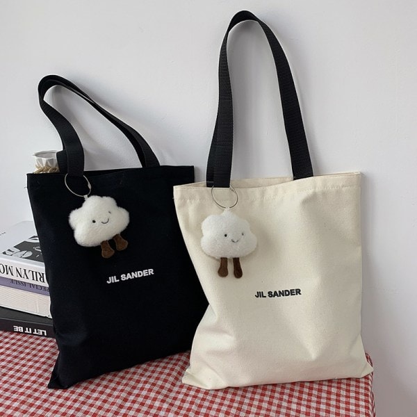 IC Minimalistisk Bogstav Lærred Skuldertaske Kvinder Studerende n Tote Bags A4