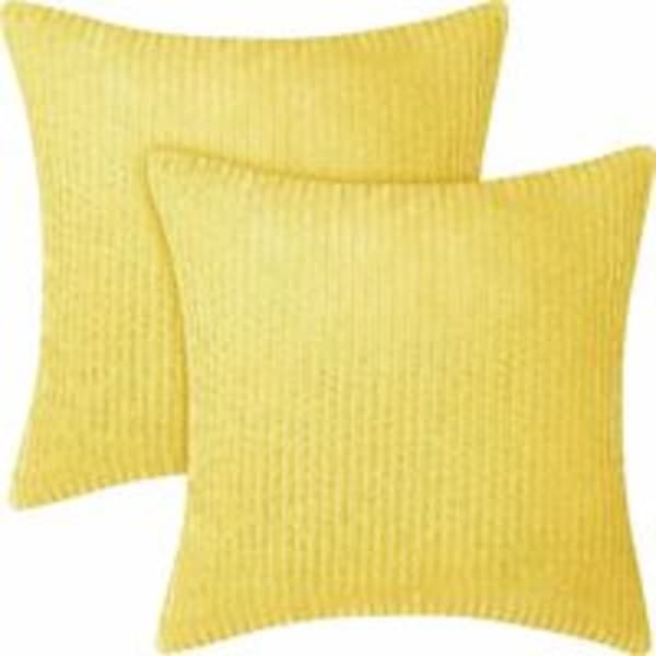 2 kpl samettiset tyynynpäälliset 45x45cm, Keltainen