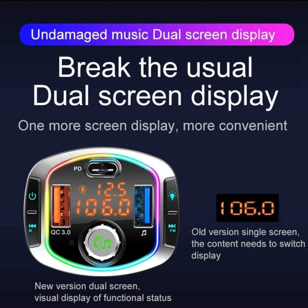 IC NOE Bil Bluetooth 5.0-sender med oplader