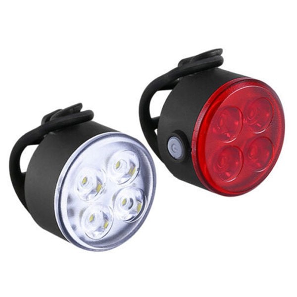 IC LED cykel baglygte Genopladelig USB hjul cykel lys Vandtæt rød