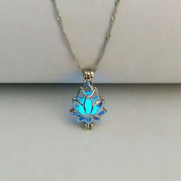 IC Nattlysande Lotus Hänge Glow In The Dark Halsband Choker för Kvinnor