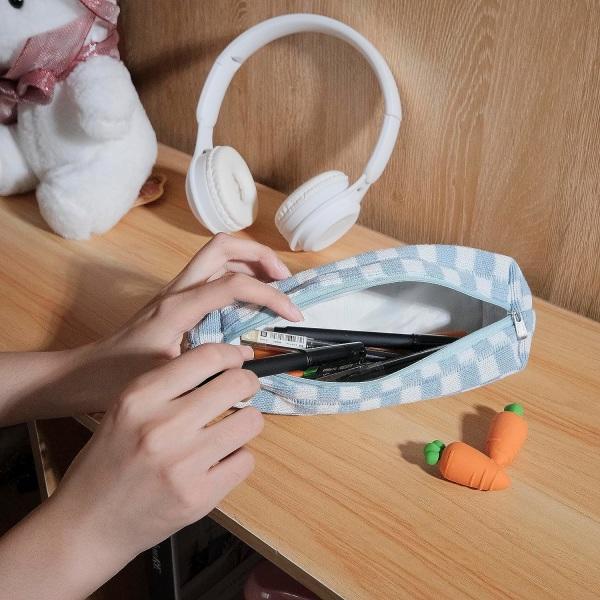 IC Case Etui Kontor College Skole Opbevaringspose Taske Holder Box Organizer Sminkepose Kosmetikpose Æstetisk (Blå)