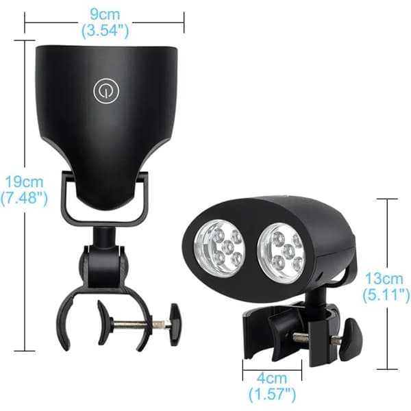 IC LED grilllampe, 360 graders roterende justerbar belysning