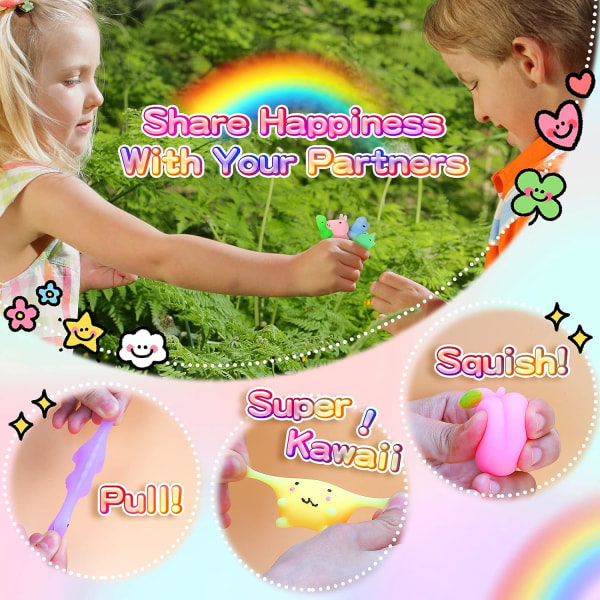 24 st Party för barn Mochi Toy Stressavlastare Förvaringslåda