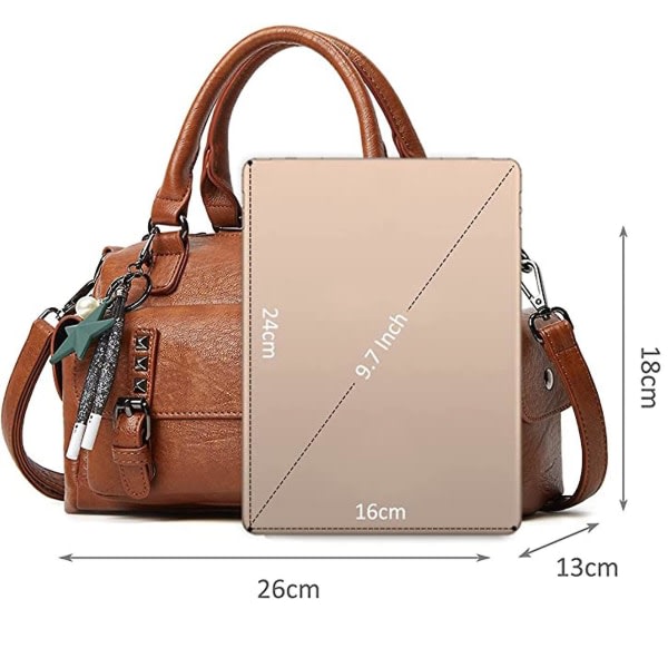 Damer Handväska Plånbok Messenger Bag i Läder Handväska (Vinröd)