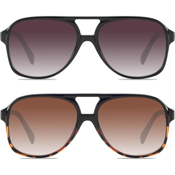 IC Klassiska Vintage Aviator Solglasögon för Kvinnor och Män Stor Ram Retro 70-talssolglasögon