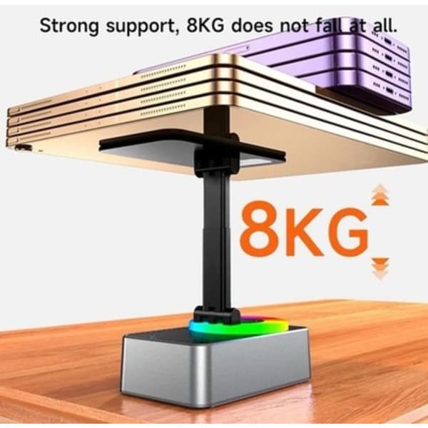 Powerbank Phone Holder iPad Stand with Bluetooth Speaker and RGB Light