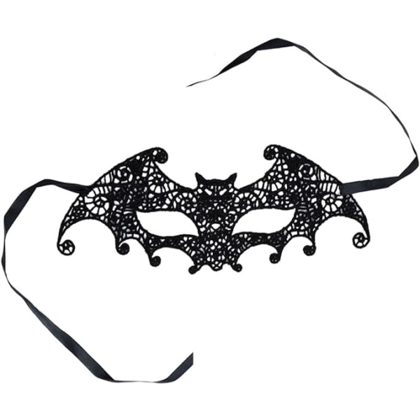 IC Maskerad Mask i Spets - Maskeradmask Halloween sort