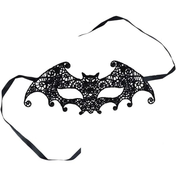 IC Maskerade Maske i Spids - Maskerademaske Halloween Sort