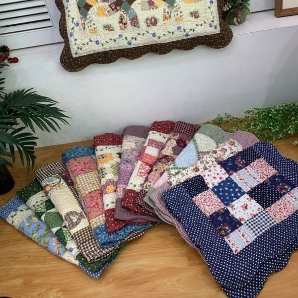 IC 2-pack Boho bomulls quiltat örngottsset Blommig tryckt Patchwork Örngottsset, standardstorlek (510 röd, 20\"x28\")
