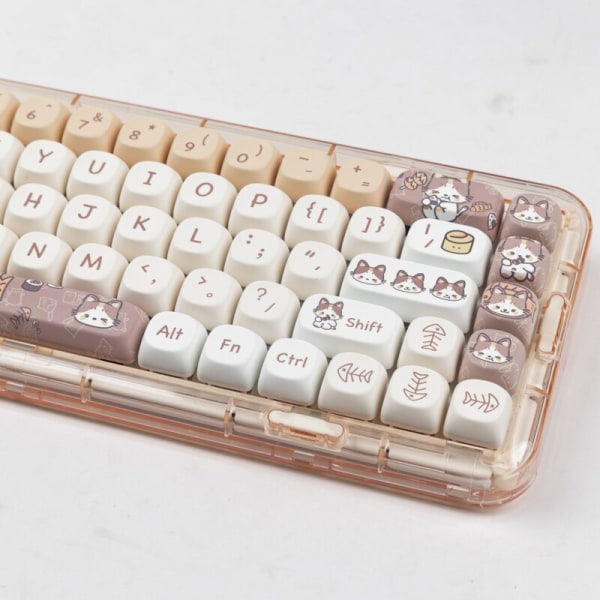 1 Set GMK 142 Tangenter Meow Eat Solar Eclipse MOA Caps Sublimering Mekaniska Tangentbordstangenter Meow IC