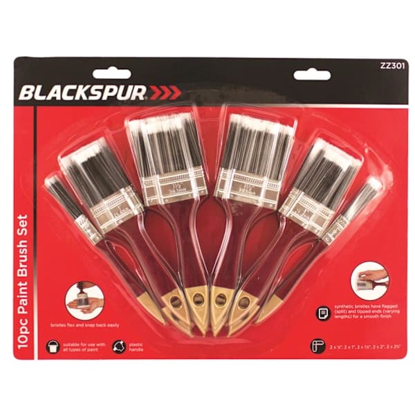 10x Paint Brushes Set Quality Walls & Ceilings Professional Painter Fine