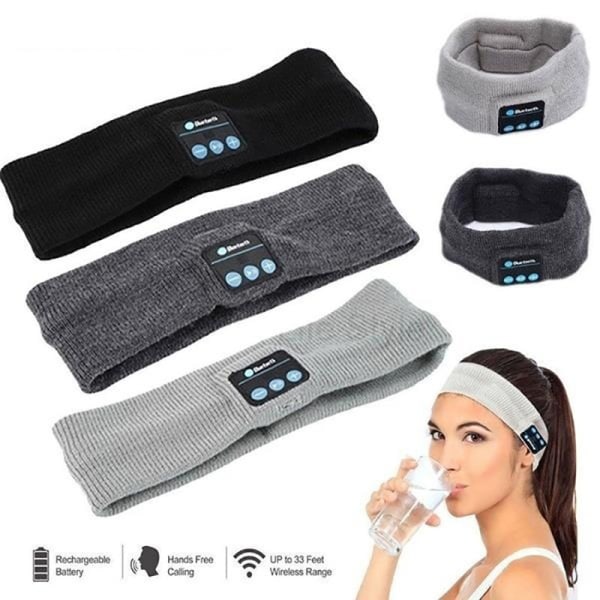 IC-sovrumshuvudband - Bluetooth-headset och mikrofon Mörkgrå