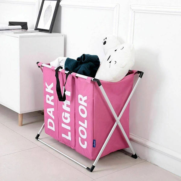Elegant 3-piece Laundry Basket: Sort, Organize and Save Space Grey