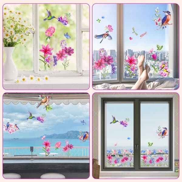 Window Stickers - Static - Home Decor - Kitchen Window Stickers - Self-Adhesive - Bird Window Stickers