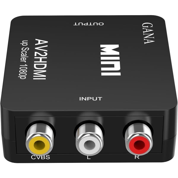 IC 1080P Mini RCA Composite CVBS AV till HDMI Video Audio Converter Adapter Stöder PAL/NTSC med USB laddningskabel