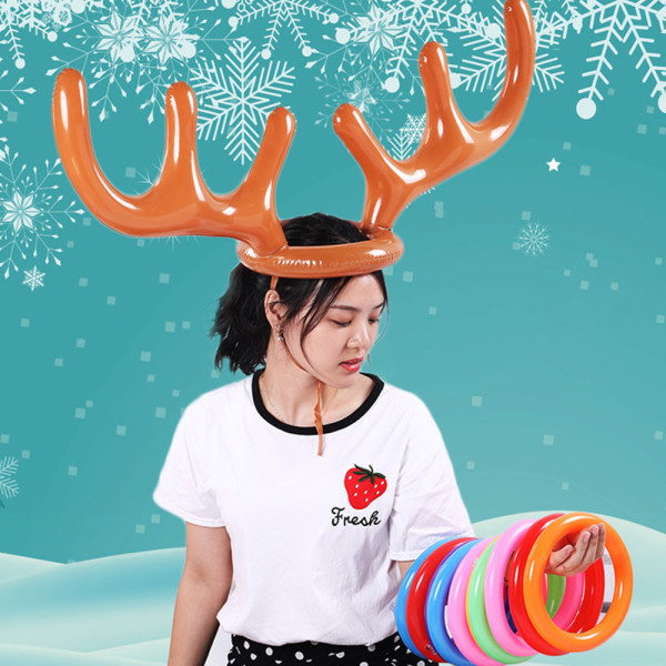 IC Ren Ring Toss Game Oppblåsbart Renhorn Toss Game