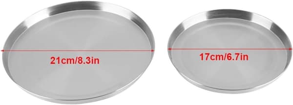 Runda spislock, set om 4, rostfria skyddsplattor för elspis, 2 x 21 cm och 2 x 17 cm, silver