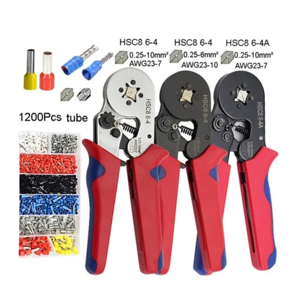 Ferrule Crimping Tool for Wire Crimping 1200pcs Terminal Connector Ferrules Set Plier 2# (AWG23-7) Plier 2# (AWG23-7)