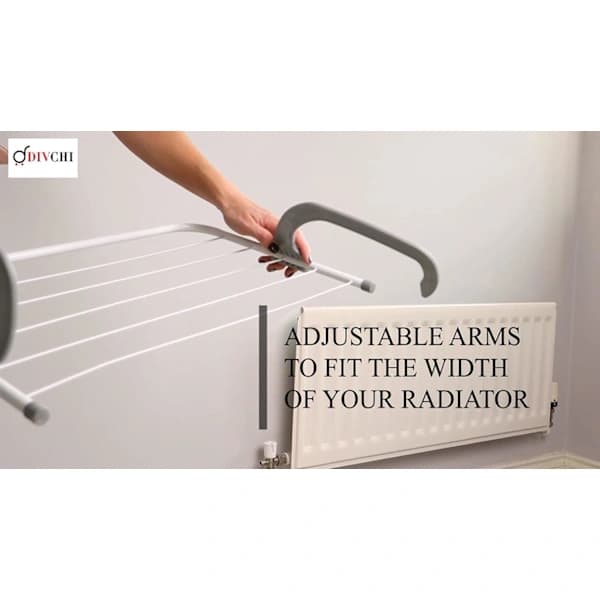 5-bar Foldable Radiator Drying Rack Radiator Towel Holder Clothes Dryer Drying Rack Bar Grey Grey