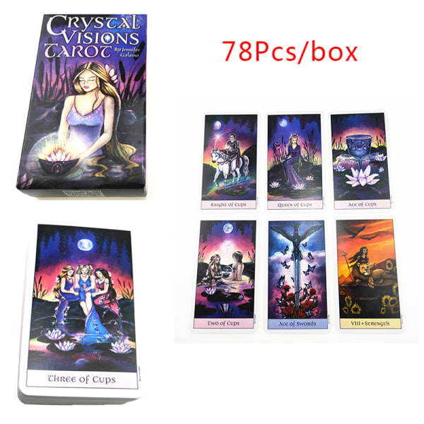 IC 78 kortlek Spelkortstavla Crystal Visions Tarotkort av Multicolor one size