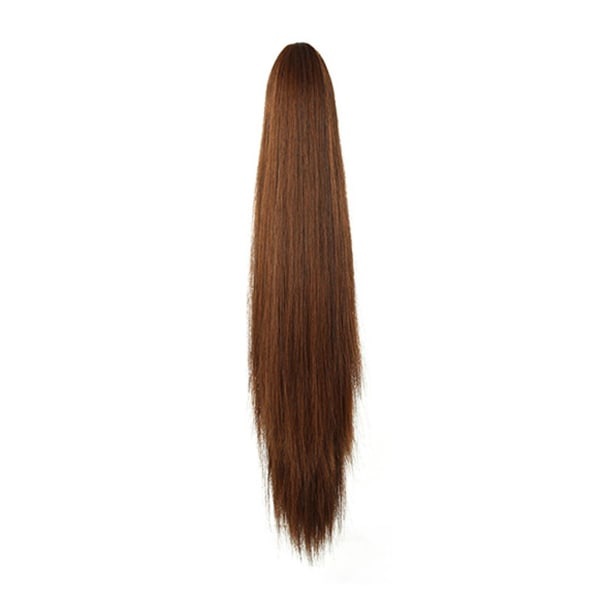 Syntetisk lång rak klohästsvans peruk Clip In Hair n Hairpi svart One-size